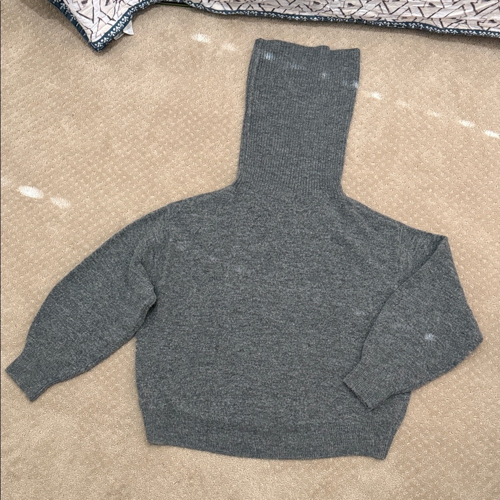 H&M High Roller Cowl Neck Sweater, Grey, Size M
